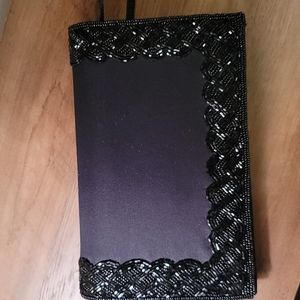 Satin beaded clutch purse